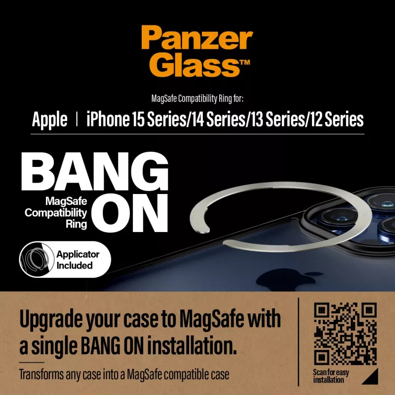 osłona PanzerGlass Bang On MagSafe Compatibility Ring do iPhone 12 13 14 15 Transparent