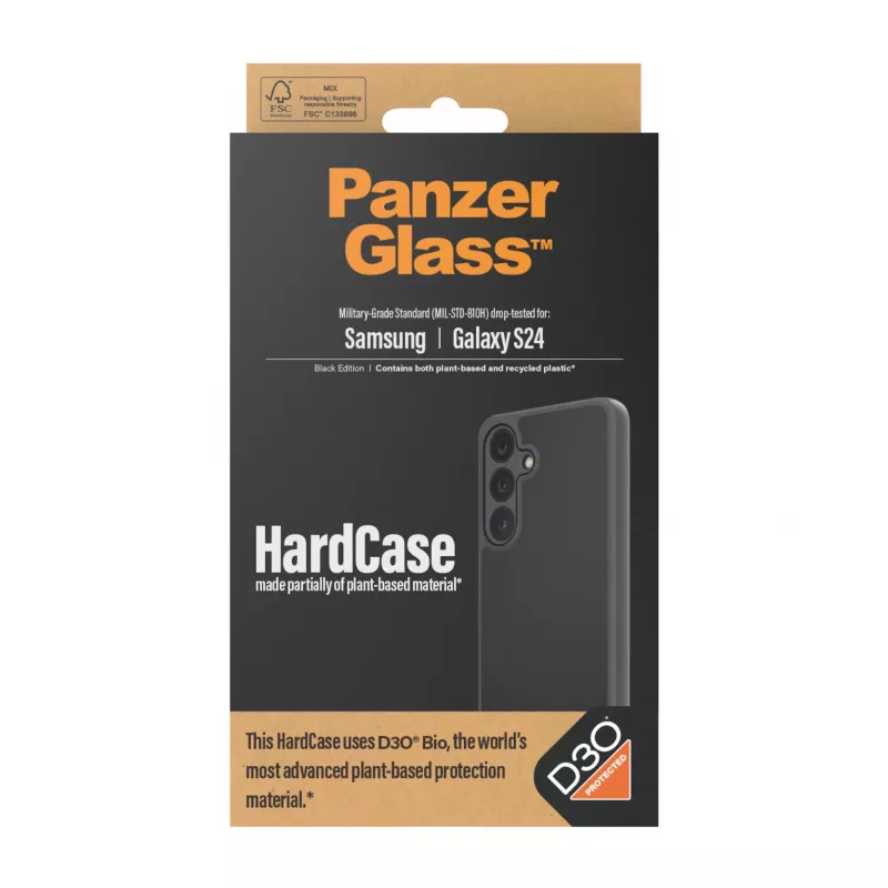 PanzerGlass ® HardCase Czarny w. D3O® Samsung Galaxy S24, osłona, Samsung, Samsung - Galaxy S24, Czarny