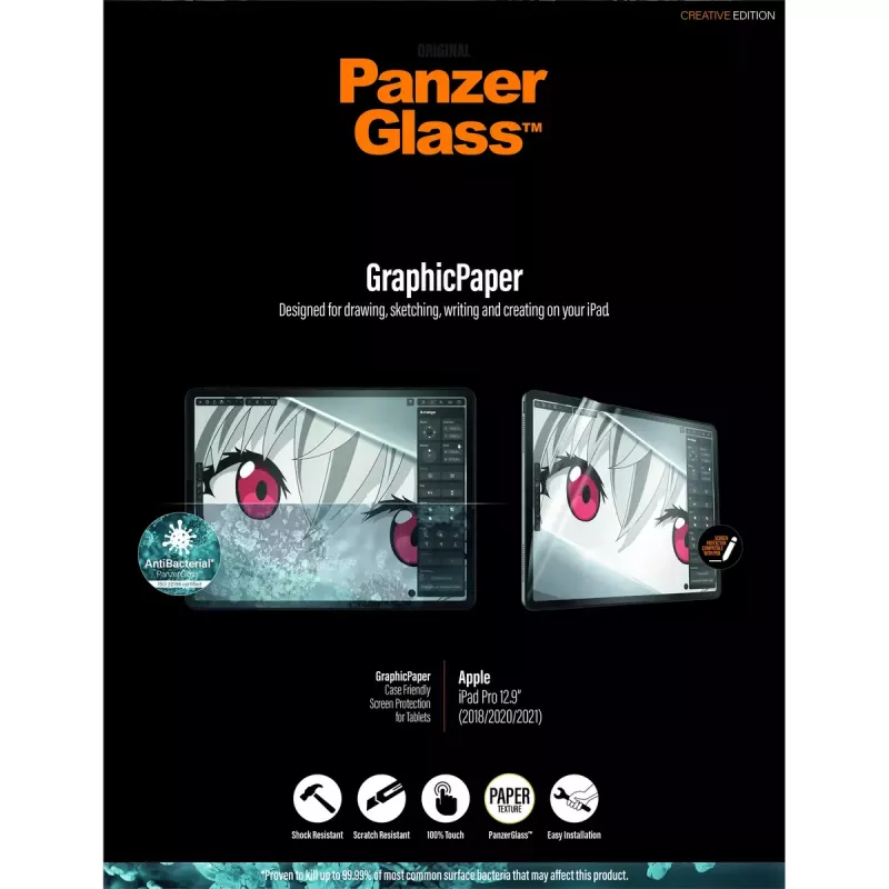 PanzerGlass® GraphicPaper® Ochrona ekranu iPad Pro 12.9'' (2018-2022) | Ultra-Wide Fit
