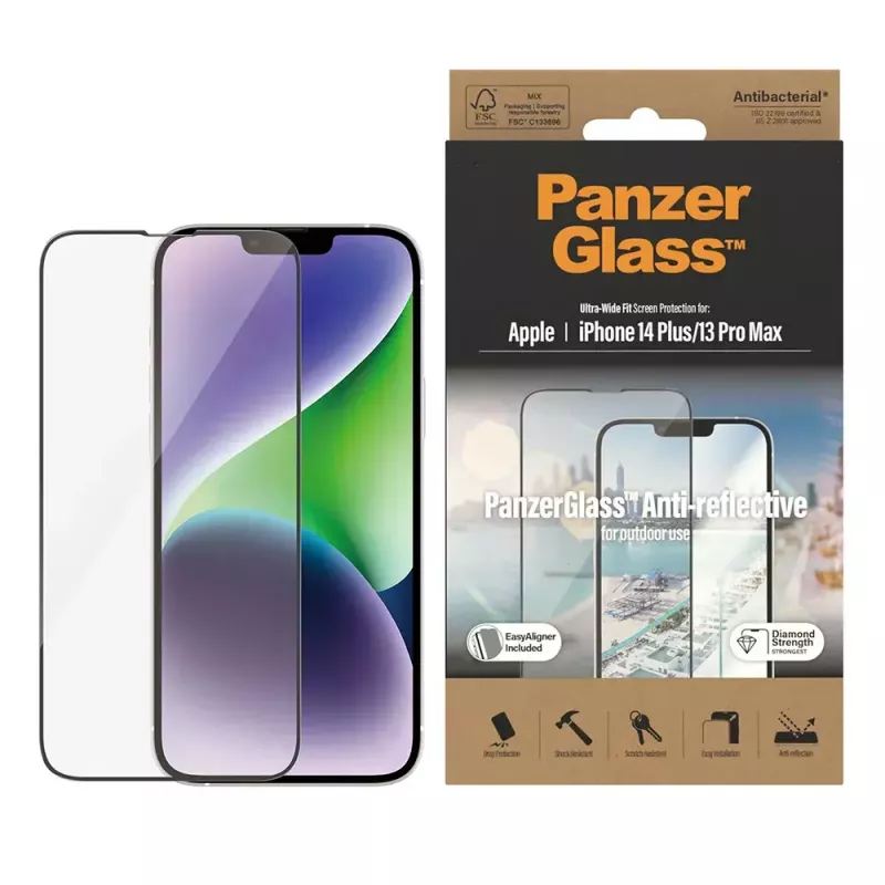 PanzerGlass ® Anti-Reflective Ochrona ekranu iPhone 14 Plus | 13 Pro Max | Ultra-Wide Fit z EasyAligner