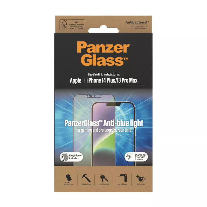 PanzerGlass ® Osłona ekranu Anti-niebieski light iPhone 14 Plus | 13 Pro Max | Ultra-Wide Fit z EasyAlignerem