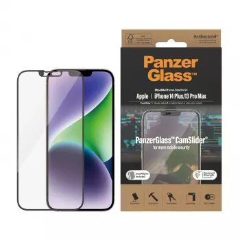 Przezroczysta folia ochronna PanzerGlass CamSlider do Apple iPhone 14 Plus / 13 Pro Max, hartowane szkło 6,68 cala, PET, antybakteryjna