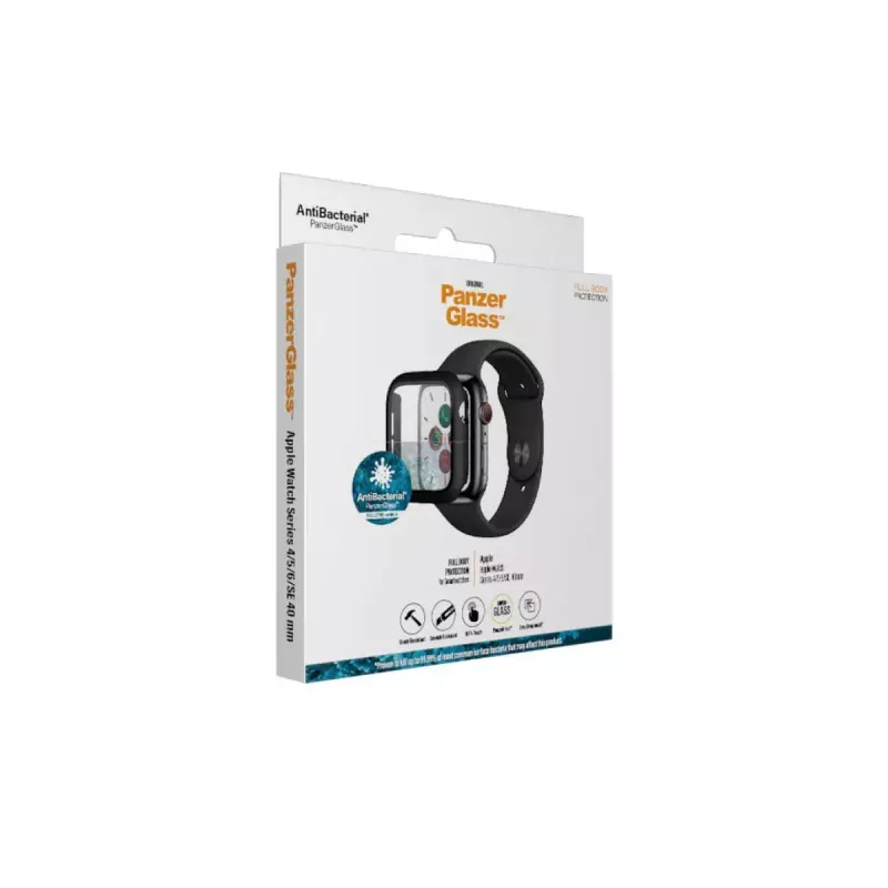 Folia ochronna PanzerGlass Full Body na Apple Watch Series 4/5/6/SE 40 mm — czarna, 29,8×35,1×0,43 mm