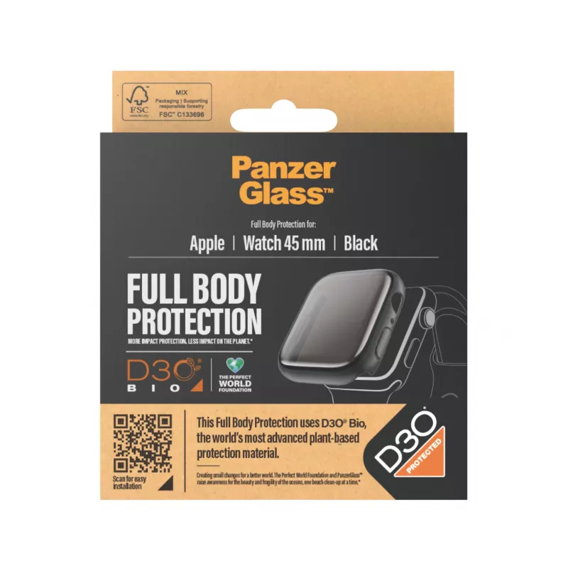 PanzerGlass Ochrona ekranu Full Body Apple Watch Series 9 D3O 45mm Czarny