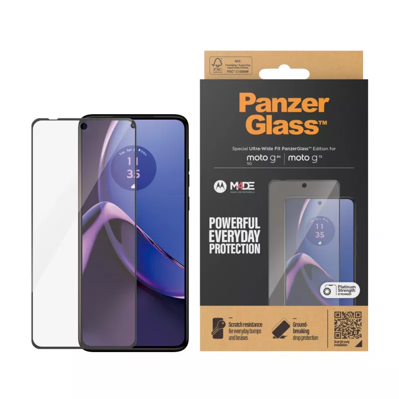 PanzerGlass ® Osłona ekranu Motorola moto g84 | g72 | Ultra-Wide Fit