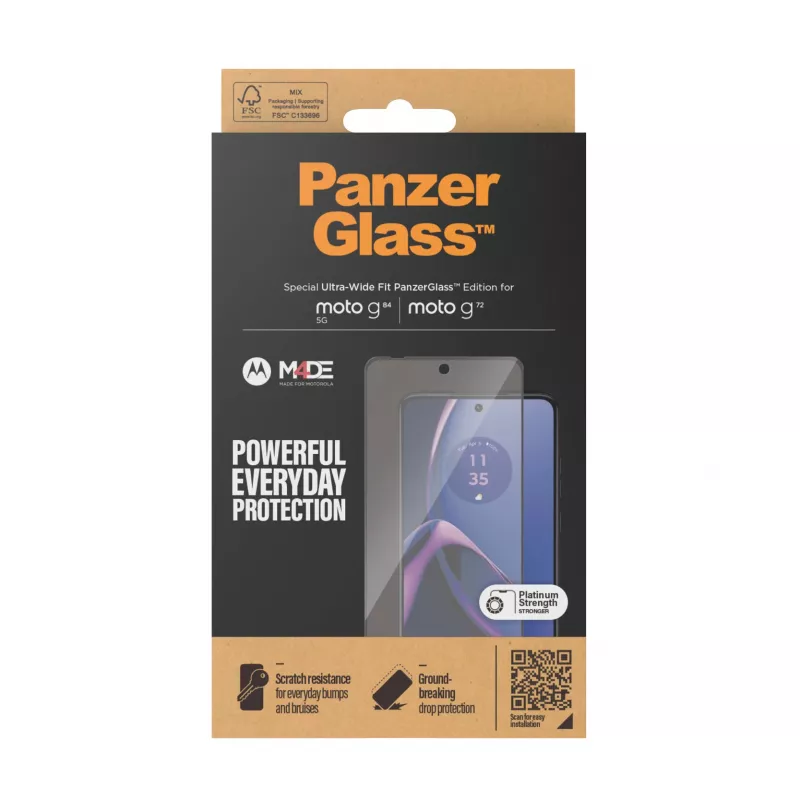 PanzerGlass ® Osłona ekranu Motorola moto g84 | g72 | Ultra-Wide Fit