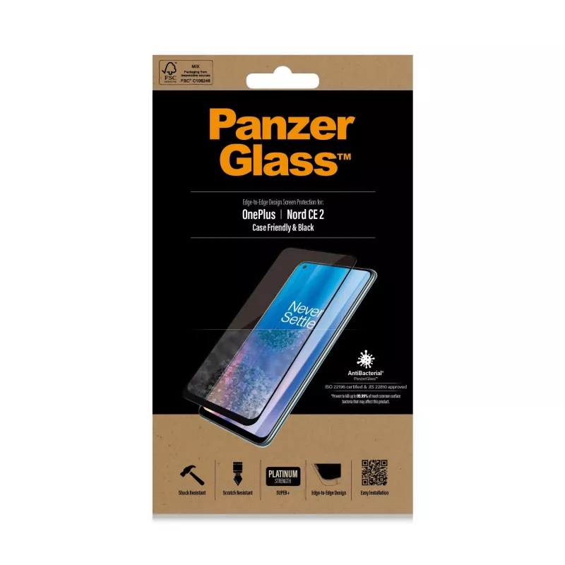 Folia ochronna na ekran PanzerGlass OnePlus Nord 2 CE Scratch Shock Anti-bacterial