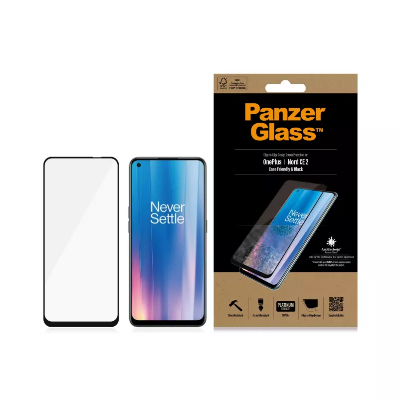 Folia ochronna na ekran PanzerGlass OnePlus Nord 2 CE Scratch Shock Anti-bacterial