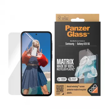 PanzerGlass MATRIX z D3O do Samsung Galaxy A35 5G — ultra szerokie PET, aplikacja na sucho, 1 szt., przezroczysty
