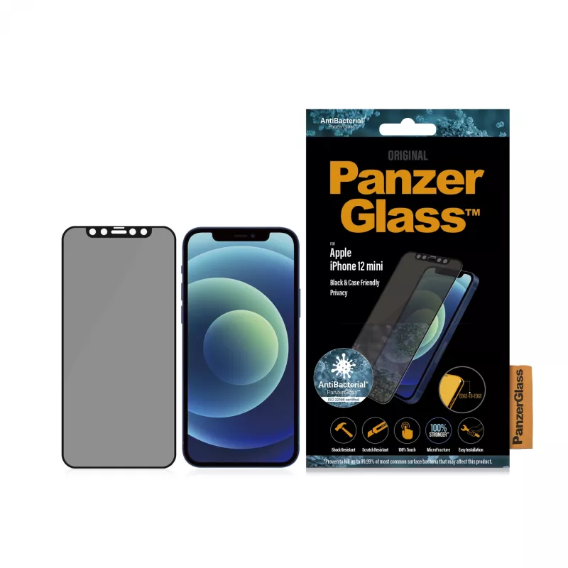 PanzerGlass ® Osłona ekranu prywatności iPhone 12 Mini | Od krawędzi do krawędzi