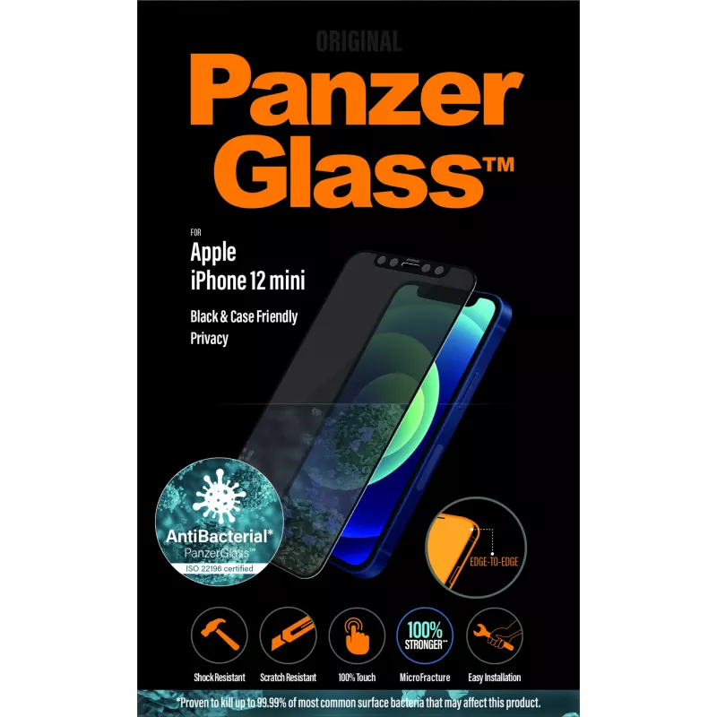 PanzerGlass ® Osłona ekranu prywatności iPhone 12 Mini | Od krawędzi do krawędzi