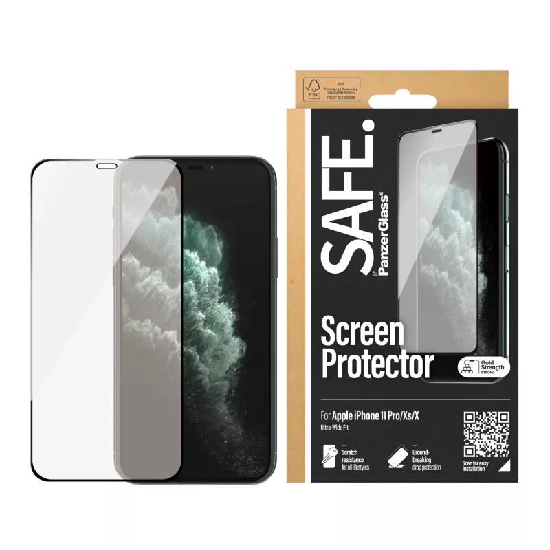 PanzerGlass SAFE. by ® Ochrona ekranu iPhone X | Xs | 11 Pro | Edge-to-Edge