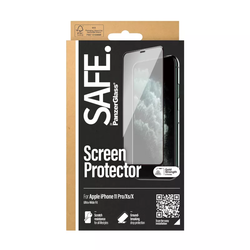 PanzerGlass SAFE. by ® Ochrona ekranu iPhone X | Xs | 11 Pro | Edge-to-Edge