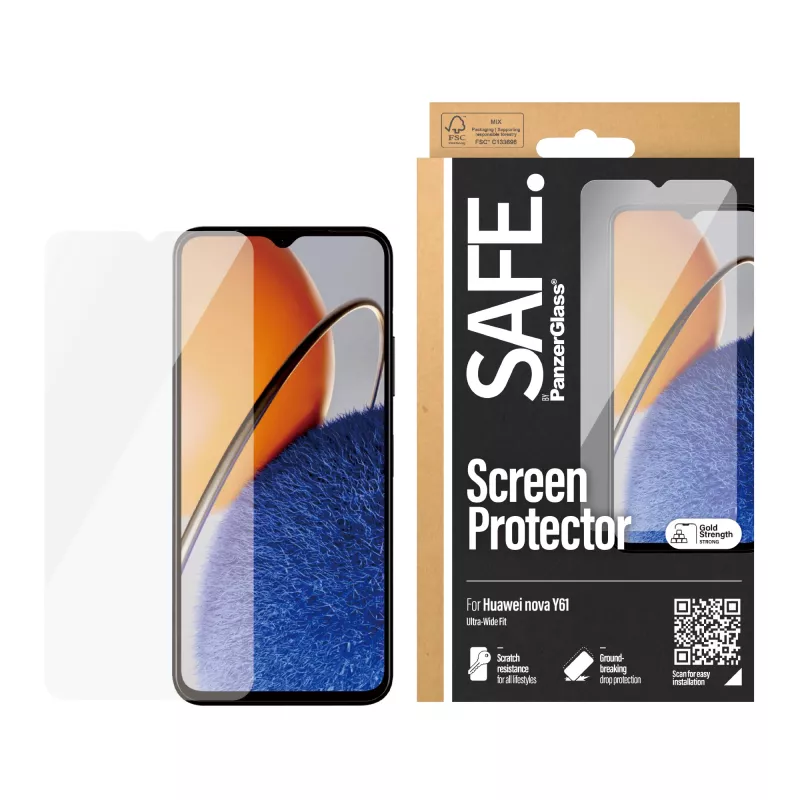 PanzerGlass SAFE. by ® Szkło ochronne Huawei Nova Y61 | Ultra-Wide Fit