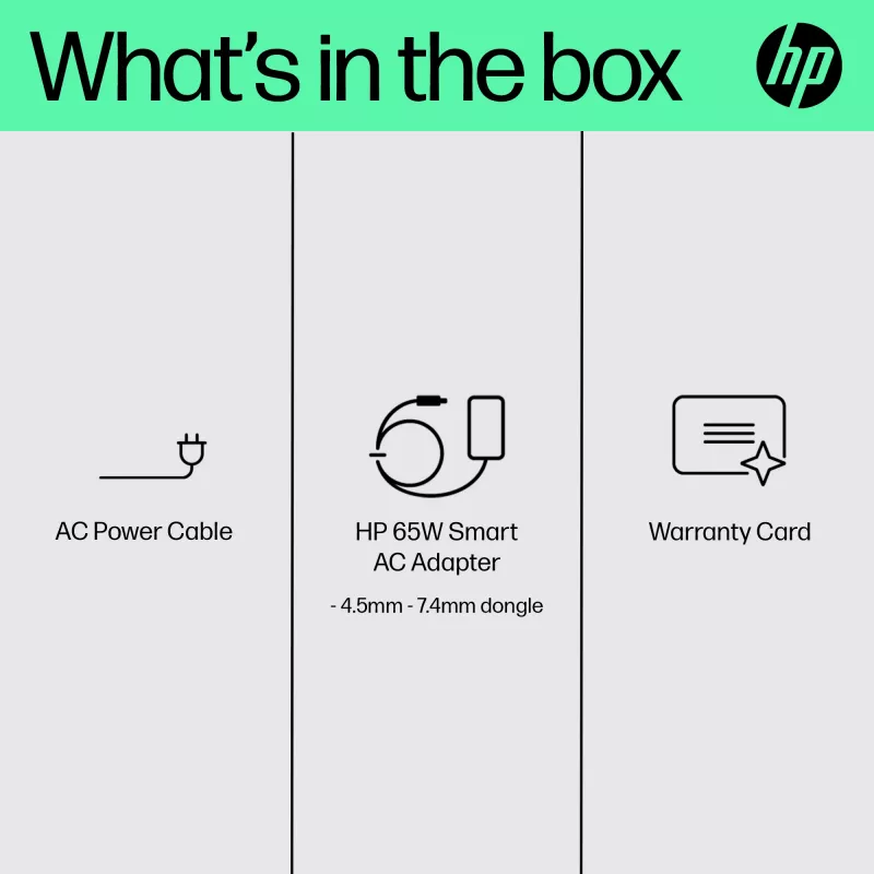 HP 65 W inteligentny zasilacz AC, do laptopa, wewnątrz pomieszczeń, 65 W, kompatybilny z HP ProBook 440 G6 Notebook PC; HP ProBook 450 G6 Notebook PC; HP ProBook x360 11..., biznesowy, czarny