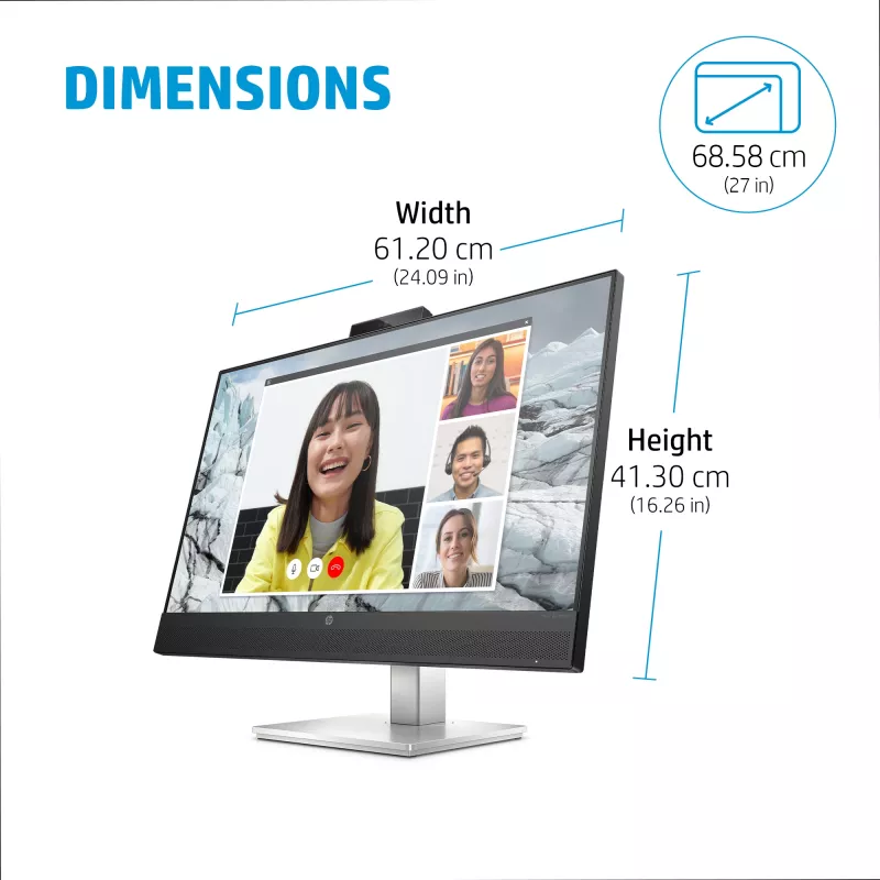 Monitor HP E27m G4 QHD USB-C do wideokonferencji 68,6 cm (27 cali) 2560 x 1440 pikseli Quad HD LCD czarny, srebrny