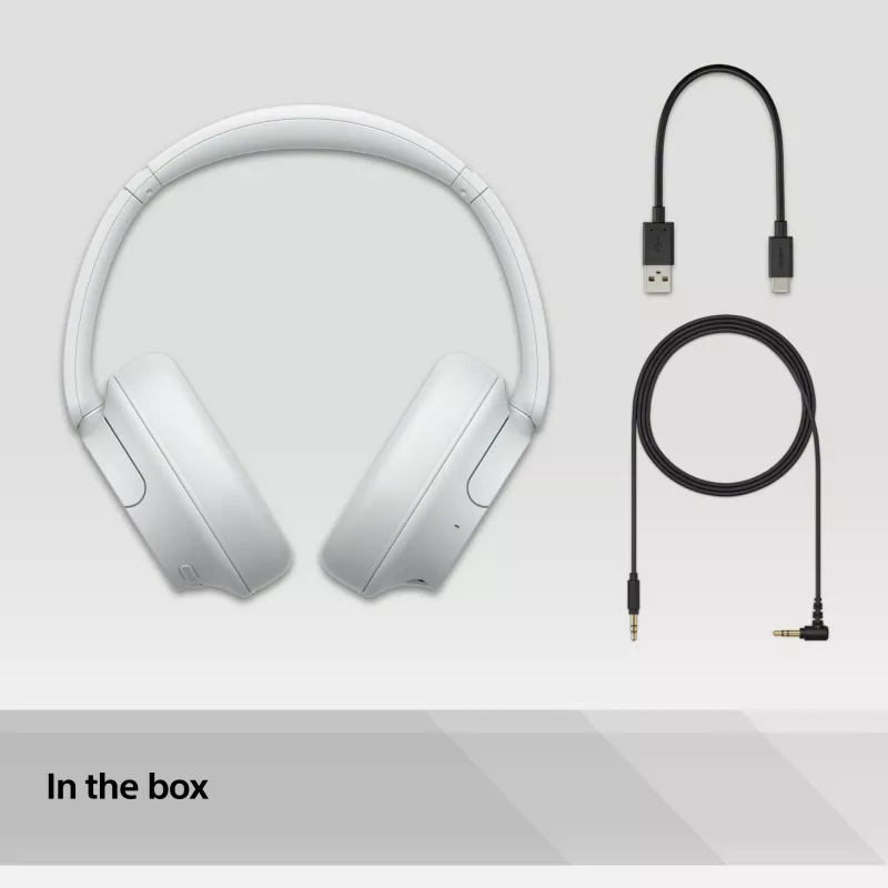 Sony WH-CH720 Zestaw słuchawkowy Przewodowy i bezprzewodowy Nagłowny Połączenia/Muzyka USB Typu C Bluetooth Biały