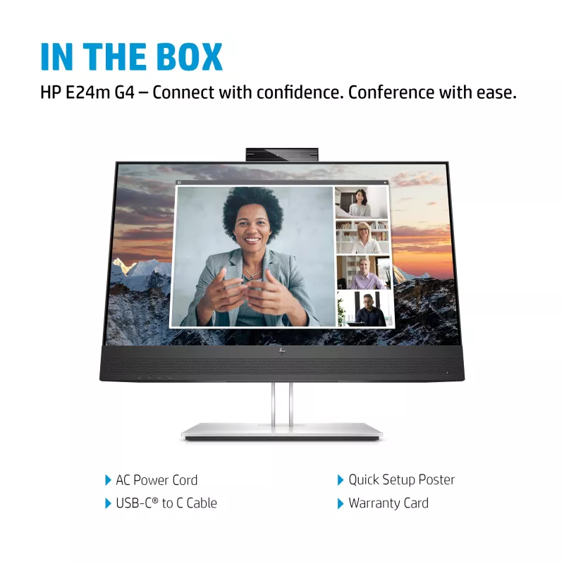 Monitor HP E24m G4 60,5 cm (23,8 cala) 1920 x 1080 pikseli Full HD Czarny, Srebrny