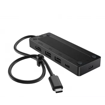 USB-C Travel Hub G3 — HP, host USB 3.2 Gen 2 Type-C, HDMI, USB-A, PD do 65 W, 116×41,9×14,5 mm