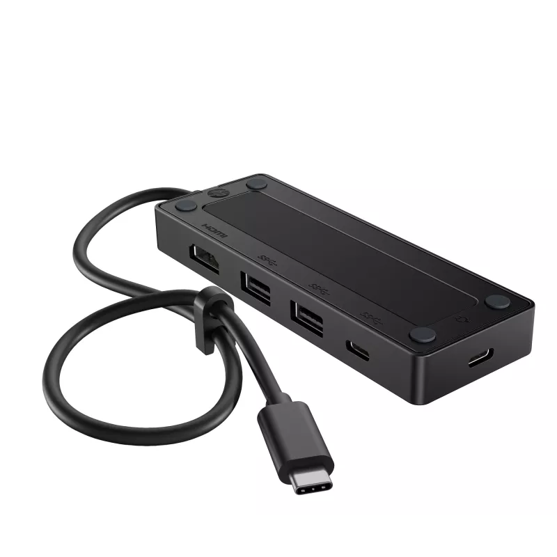 USB-C Travel Hub G3 — HP, host USB 3.2 Gen 2 Type-C, HDMI, USB-A, PD do 65 W, 116×41,9×14,5 mm