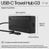 USB-C Travel Hub G3 — HP, host USB 3.2 Gen 2 Type-C, HDMI, USB-A, PD do 65 W, 116×41,9×14,5 mm