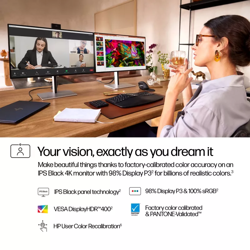 Seria HP 7 Pro, 27-calowy monitor konferencyjny 4K — 727pm