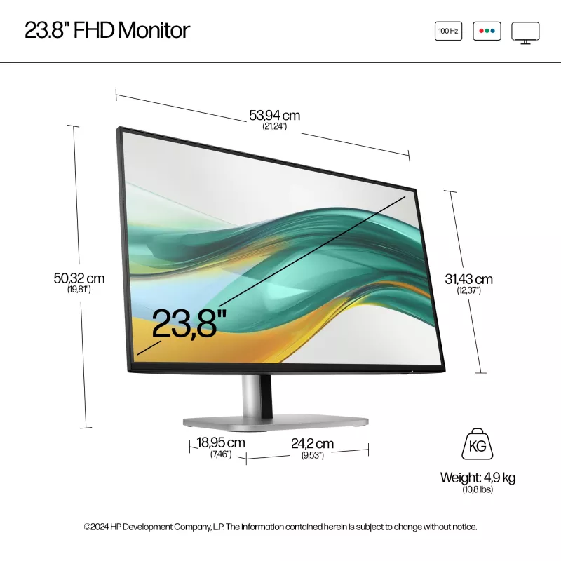 Monitor HP Series 5 Pro 23,8 cala FHD bez podstawy - 524pf