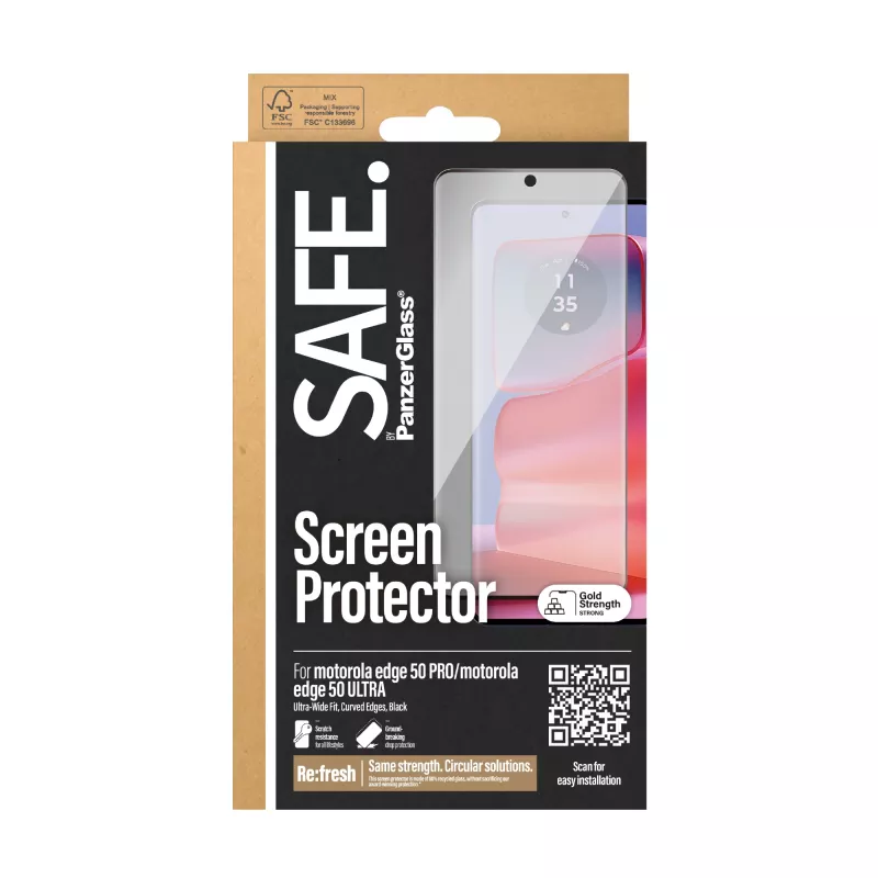 PanzerGlass SAFE. by ® Folia Ochronna Motorola edge 50 Pro | Ultra | Ultra-Wide Fit