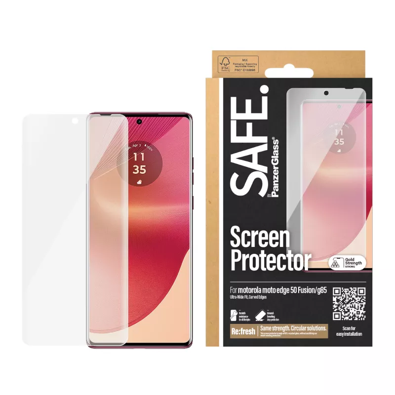 PanzerGlass SAFE. by ® Osłona ekranu Motorola Moto edge 50 Fusion | G85 |Ultra-Wide Fit