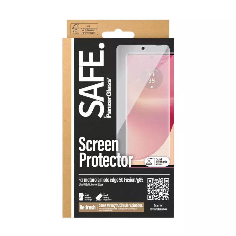 PanzerGlass SAFE. by ® Osłona ekranu Motorola Moto edge 50 Fusion | G85 |Ultra-Wide Fit