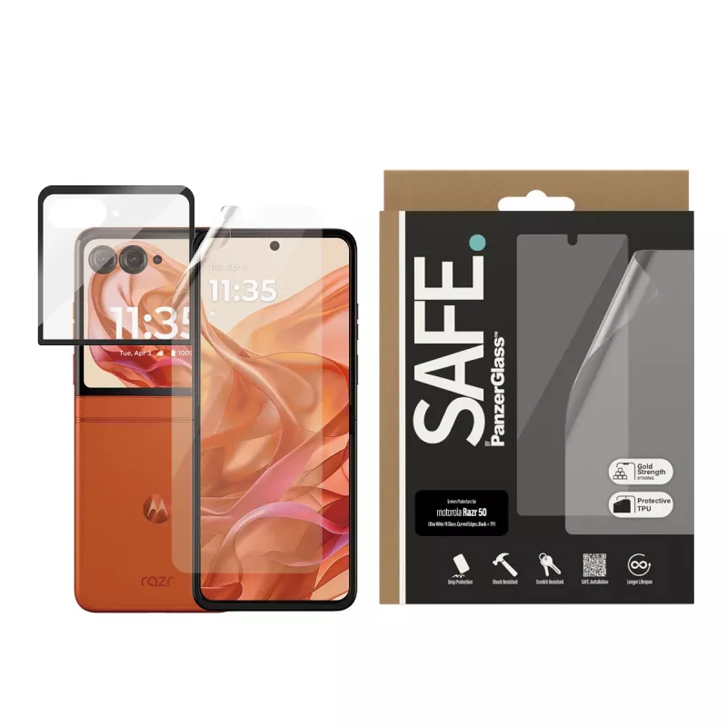 PanzerGlass SAFE. by ® Ochrona ekranu Motorola Razr 60 | Razr 50 | Szkło i folia