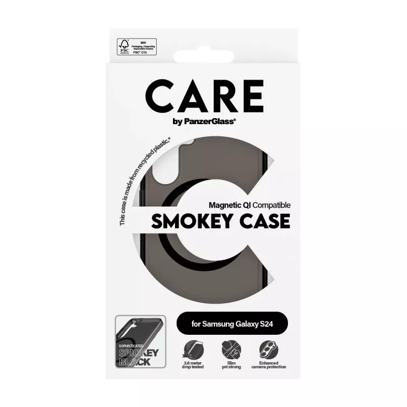 PanzerGlass CARE™ by ® Urban Combat Case Smokey z czarnym Qi Kompatybilny Samsung Galaxy S24