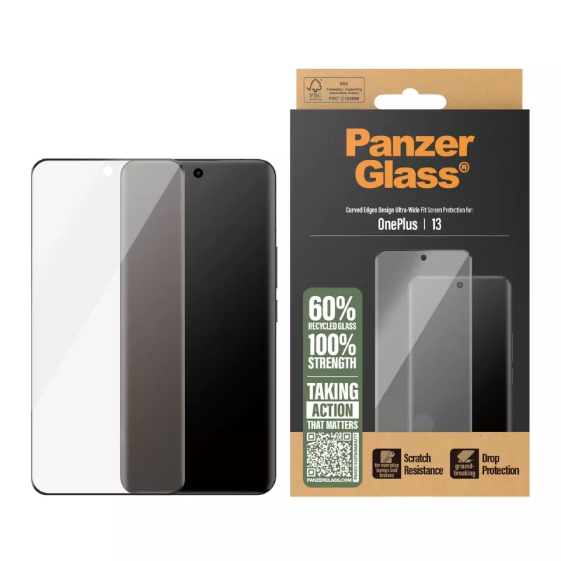 Szkło ochronne PanzerGlass OnePlus 13 Ultra-Wide Fit odporne na zarysowania i wstrząsy