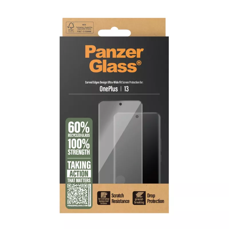 Szkło ochronne PanzerGlass OnePlus 13 Ultra-Wide Fit odporne na zarysowania i wstrząsy