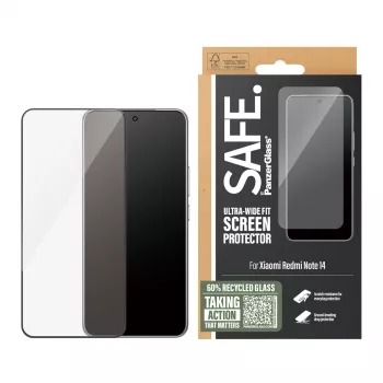 PanzerGlass SAFE. by ® Ochrona ekranu w. Czarny Frame Xiaomi Redmi Note 14 | Ultra-Wide Fit