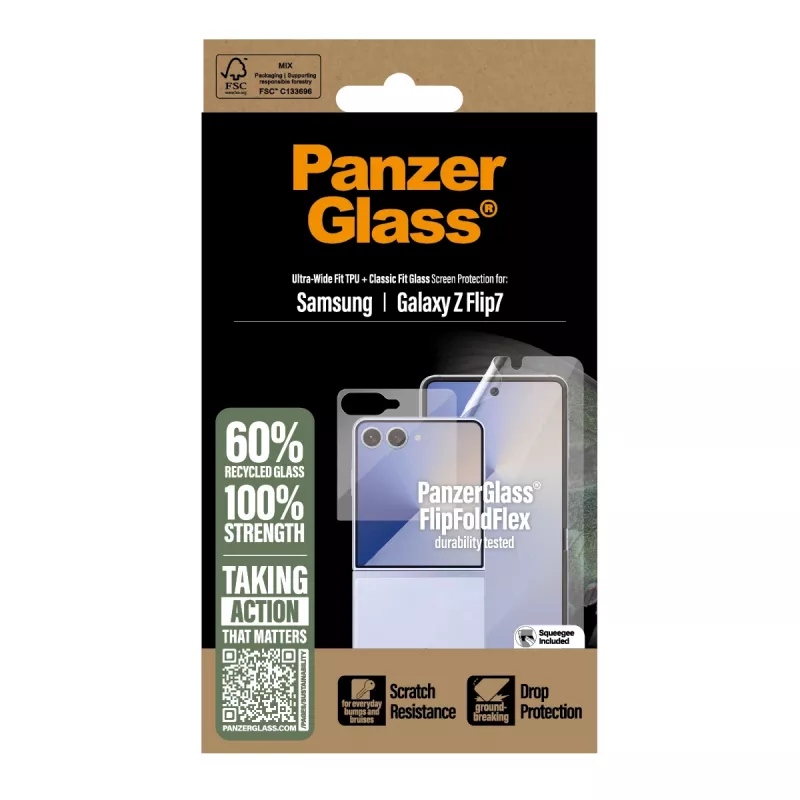 PanzerGlass Protective Set FlipFoldFlex 2-in-1 Classic Fit Glass + Ultra-Wide TPU Film dla Samsung