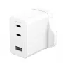 PanzerGlass empower™ by ® Turbo 70W Multiple Charger incl. 2 x USB-C + USB-A | UK Plug | srebrny biały