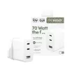 PanzerGlass empower™ by ® Turbo 70W Multiple Charger incl. 2 x USB-C + USB-A | UK Plug | srebrny biały