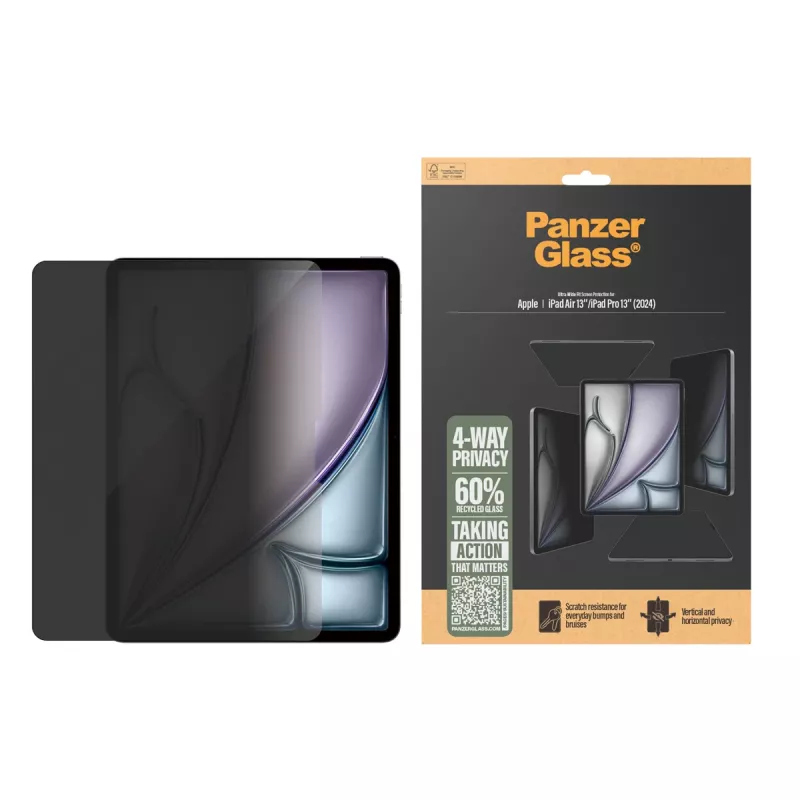 PanzerGlass ® 4-Way Privacy Ochrona ekranu iPad Air 13 inch (2024-2025) | iPad 13 inch Pro (2024-2025) | Ultra-Wide Fit