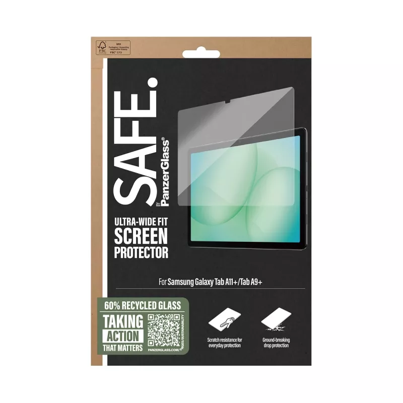 PanzerGlass SAFE. by ® Ochrona ekranu Samsung Galaxy Tab A11+ | Tab A9+ | Ultra-Wide Fit