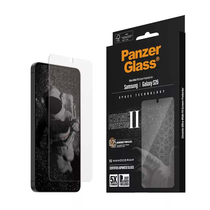 PanzerGlass® Ceramic Ochrona ekranu Samsung Galaxy S26 | Ultra-Wide Fit z EasyAligner