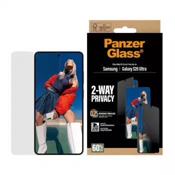 Folia ochronna PanzerGlass 2-Way Privacy do Samsung Galaxy S26 Ultra — filtr prywatyzujący PET, EasyAligner, 1 szt.