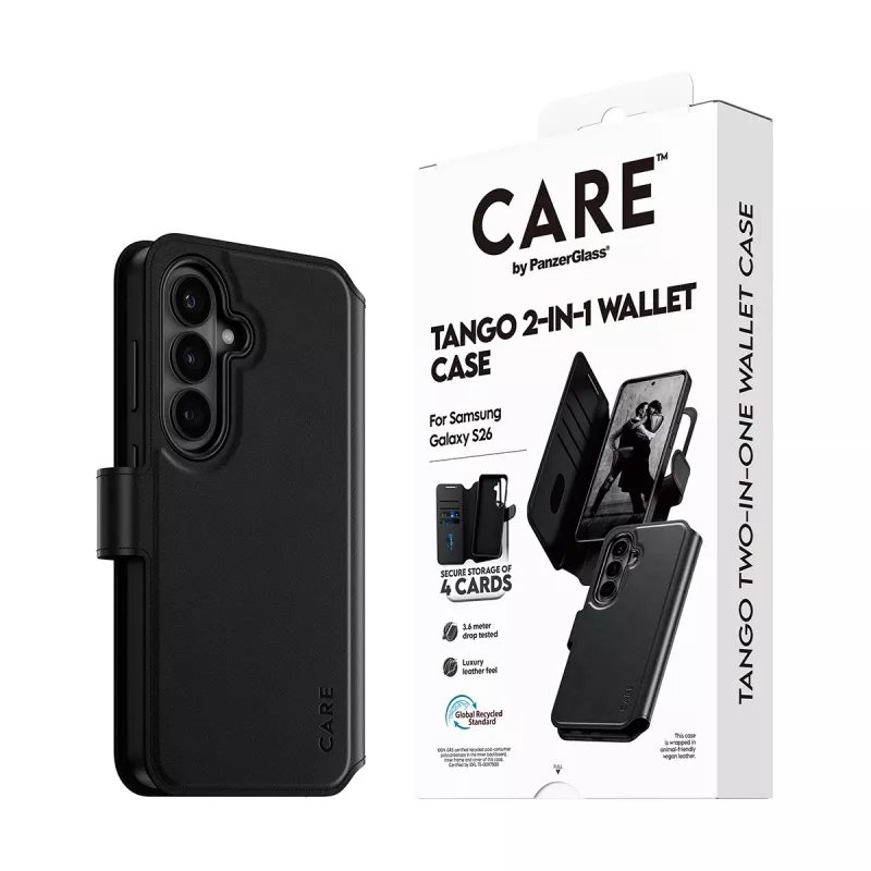 PanzerGlass CARE 2-w-1 etui portfelowe z Qi do Samsung Galaxy S26, przezroczysta obudowa