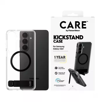 PanzerGlass CARE™ by ® etui Transparent w. Czarny Kickstand & Qi Samsung Galaxy S26+
