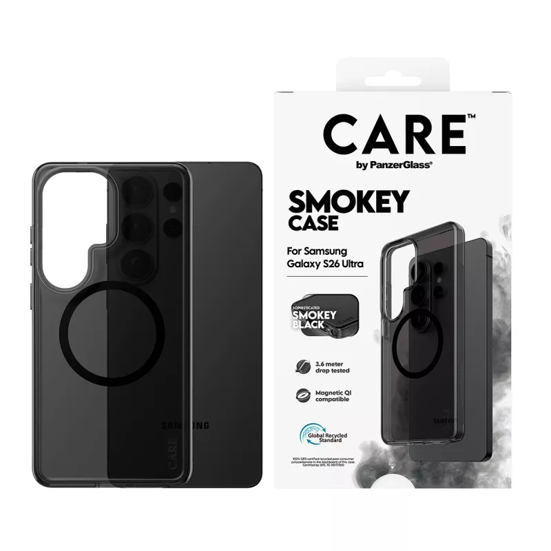 Etui ochronne PanzerGlass CARE Urban Explorer Case Smokey z czarnym Qi do Samsunga Galaxy S26 Ultra