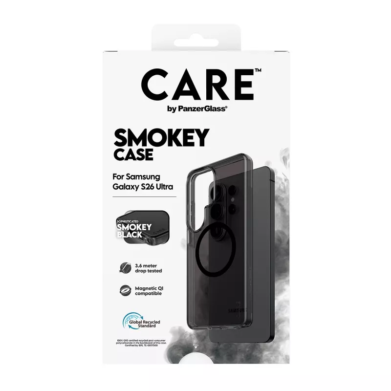 Etui ochronne PanzerGlass CARE Urban Explorer Case Smokey z czarnym Qi do Samsunga Galaxy S26 Ultra