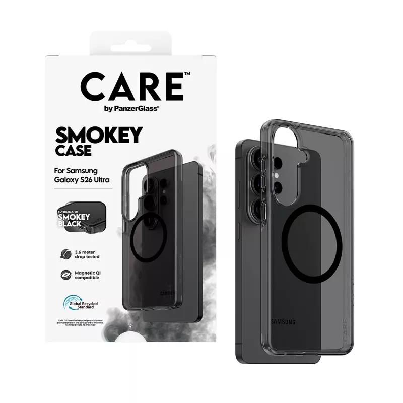 Etui ochronne PanzerGlass CARE Urban Explorer Case Smokey z czarnym Qi do Samsunga Galaxy S26 Ultra