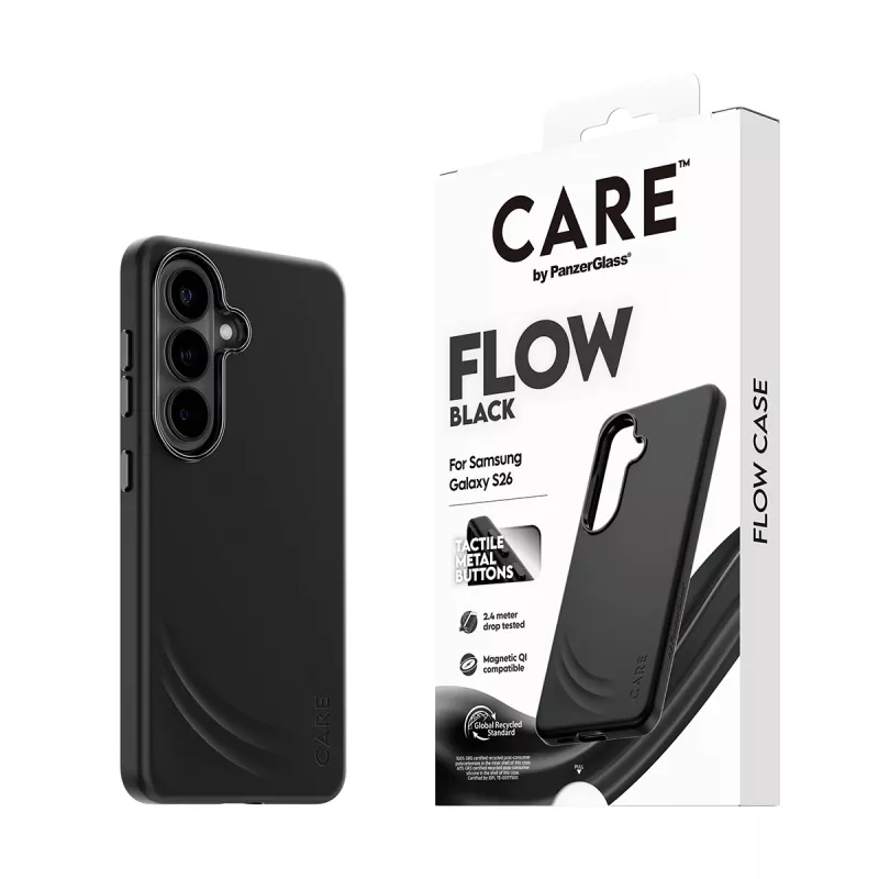 PanzerGlass CARE™ by ® Flow etui Czarny z Qi Samsung Galaxy S26
