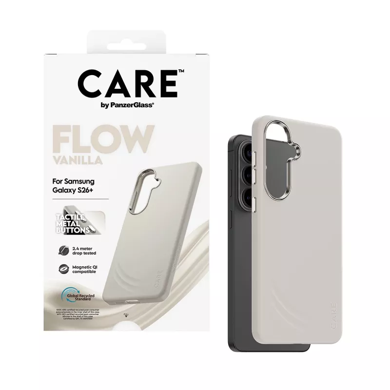 PanzerGlass CARE™ by ® Flow Case Vanilla w. Qi Samsung Galaxy S26+