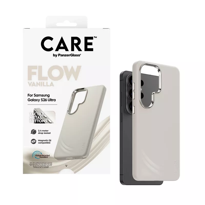 PanzerGlass CARE™ by ® Flow Case Vanilla w. Qi Samsung Galaxy S26 Ultra